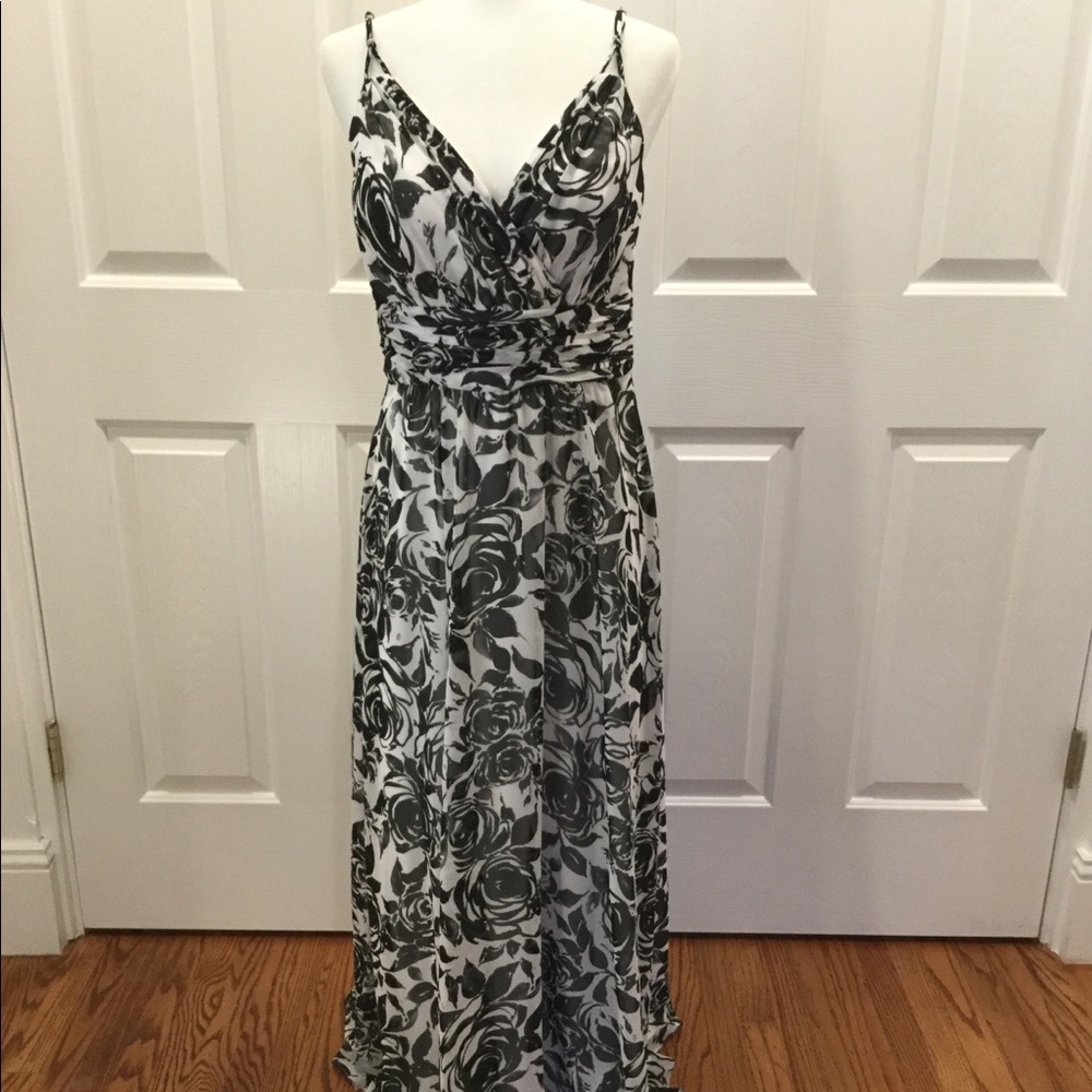 WHBM Rose Floral spaghetti Maxi NWT